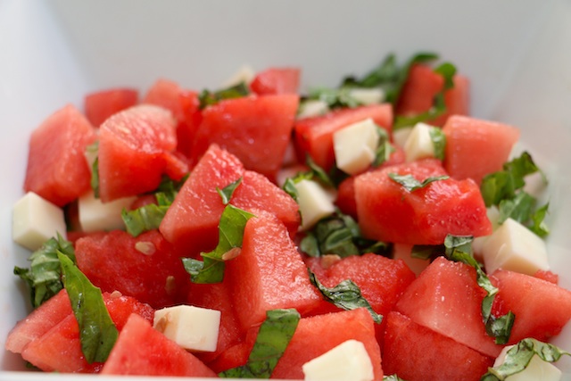 watermelon caprese salad