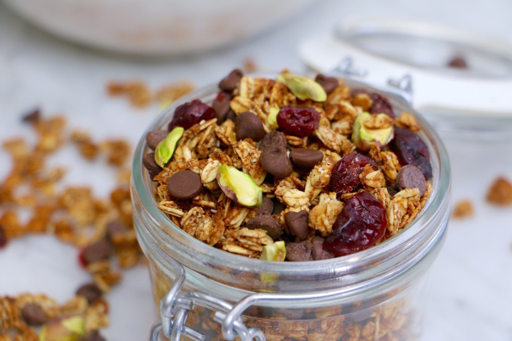 Homemade Dark Chocolate Cranberry Granola