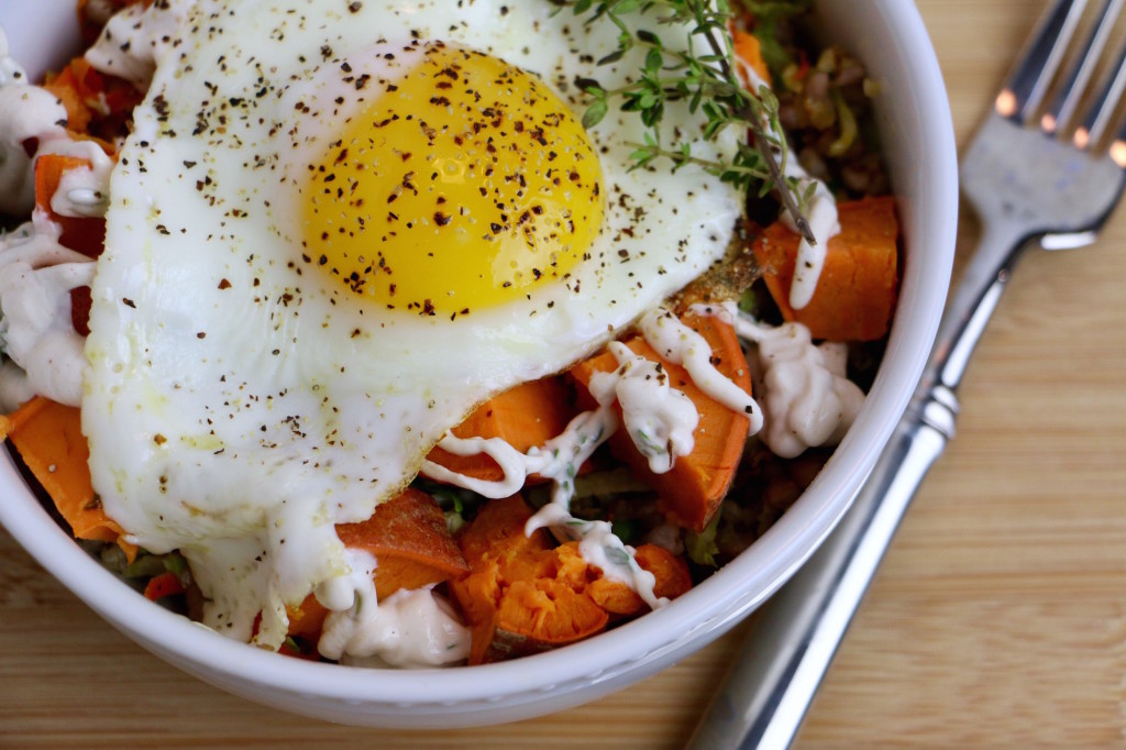 Buckwheat Breakfast Bowl with Fried Egg