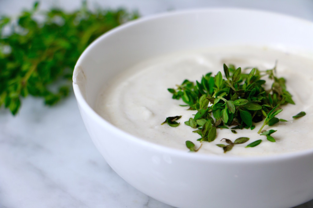 Lemon Garlic Tahini Sauce with Fresh Lemon Thyme