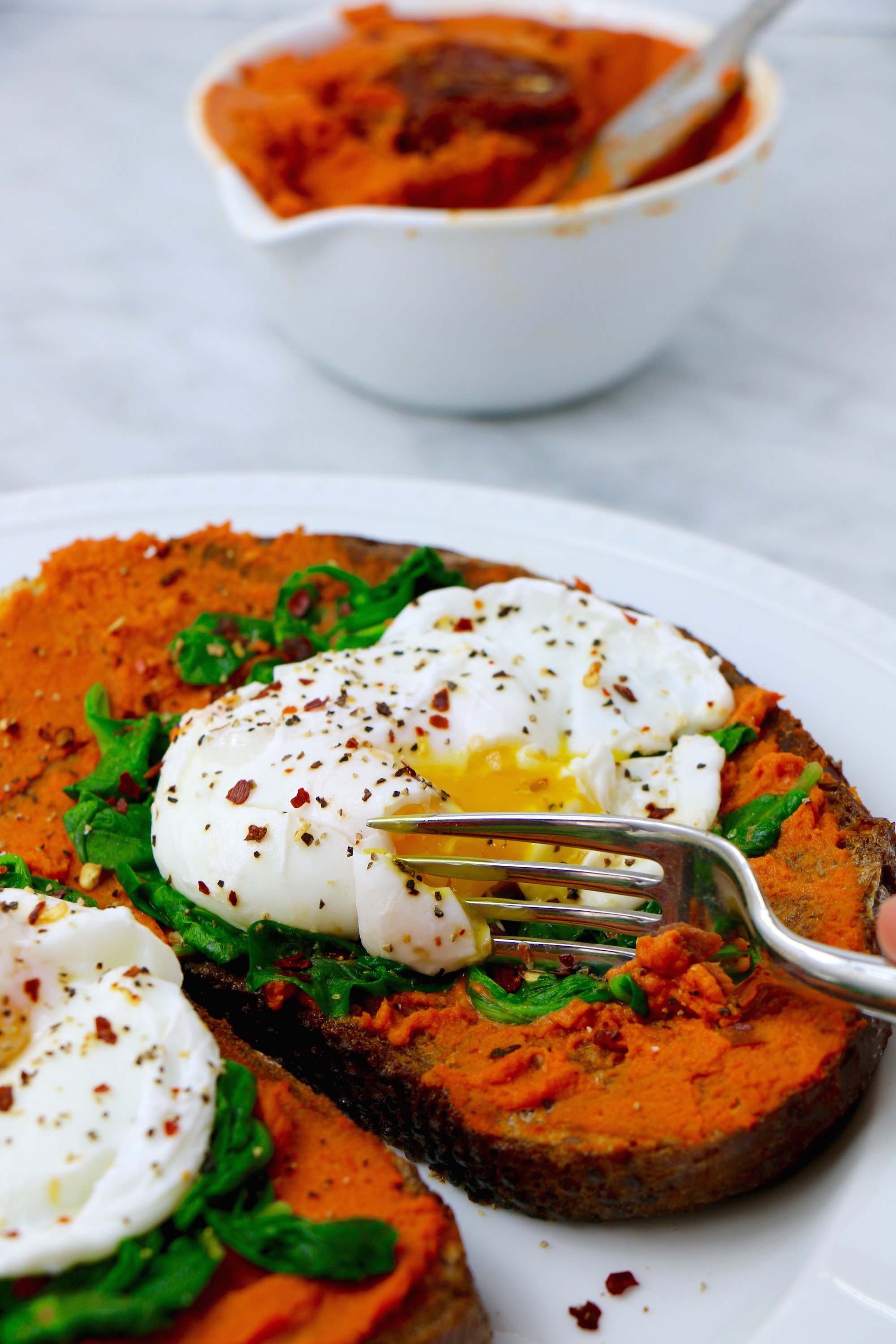 Savory French Toast with Poached Eggs