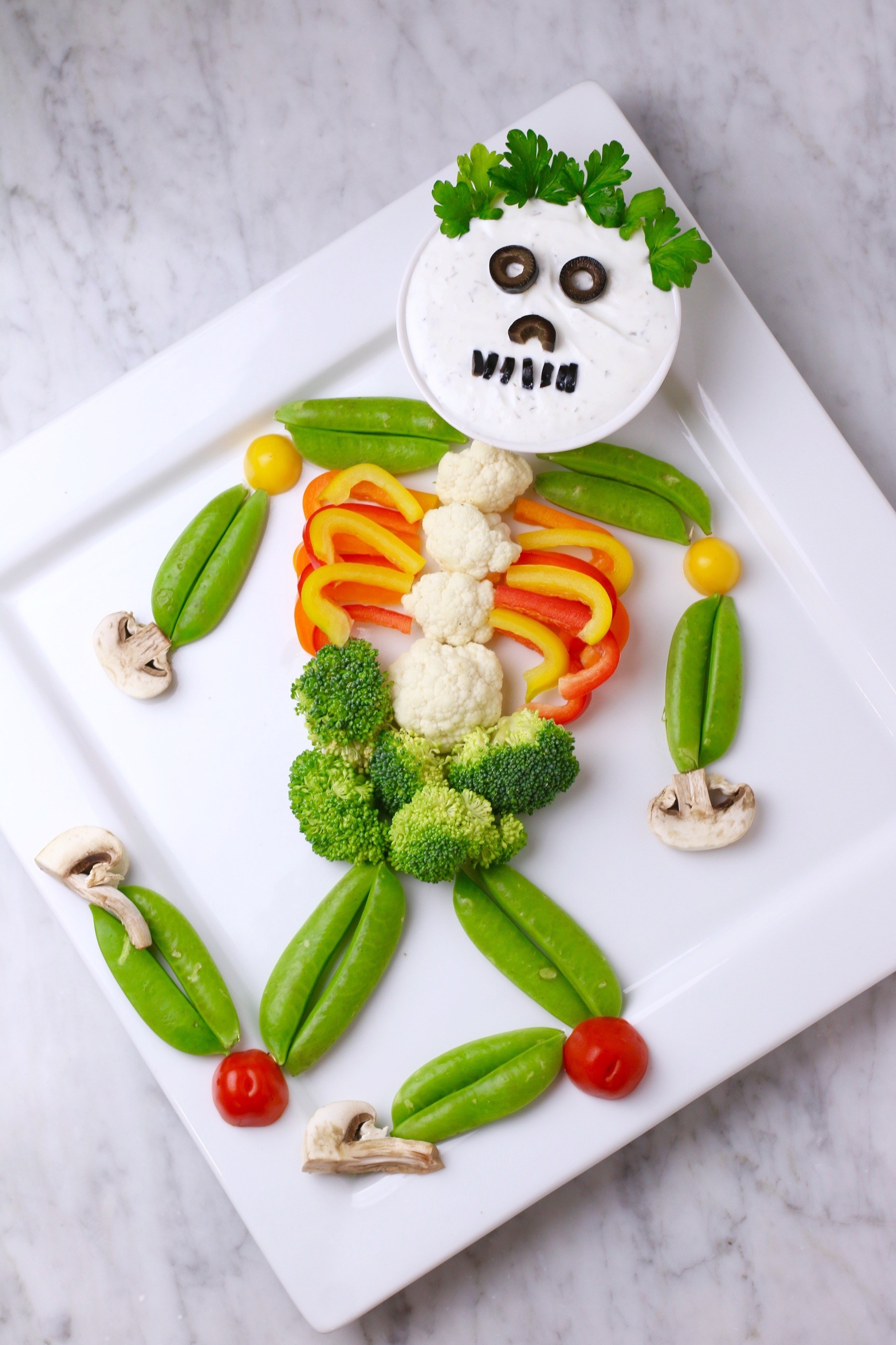 veggie skeleton spread