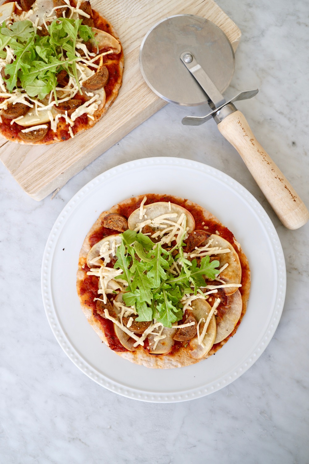 Apple Arugula Pita Pizza