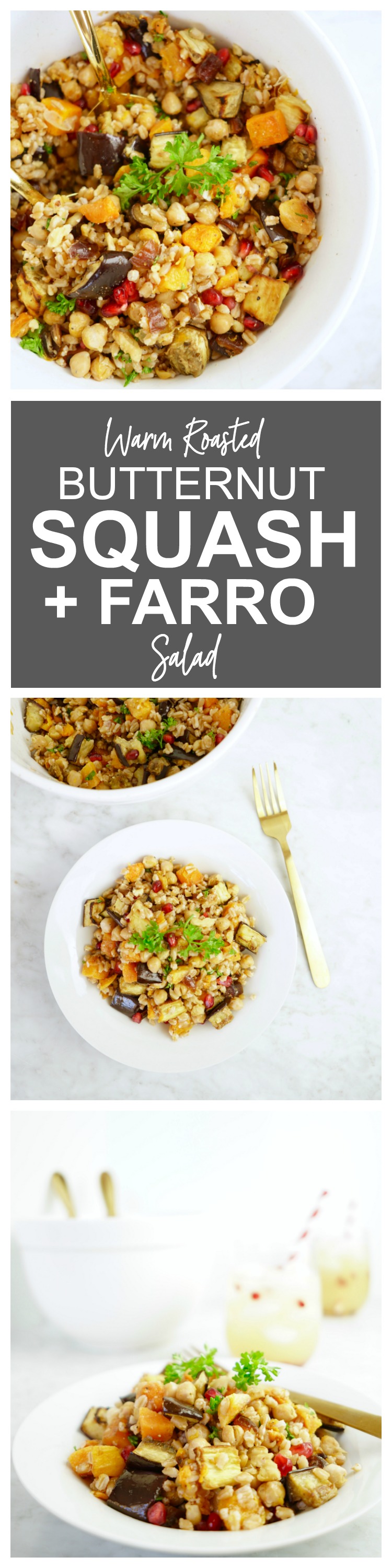 Warm Roasted Butternut Squash + Farro Salad