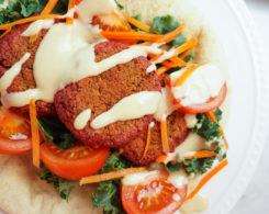 Baked Beet Falafels with Lemon Tahini Sauce