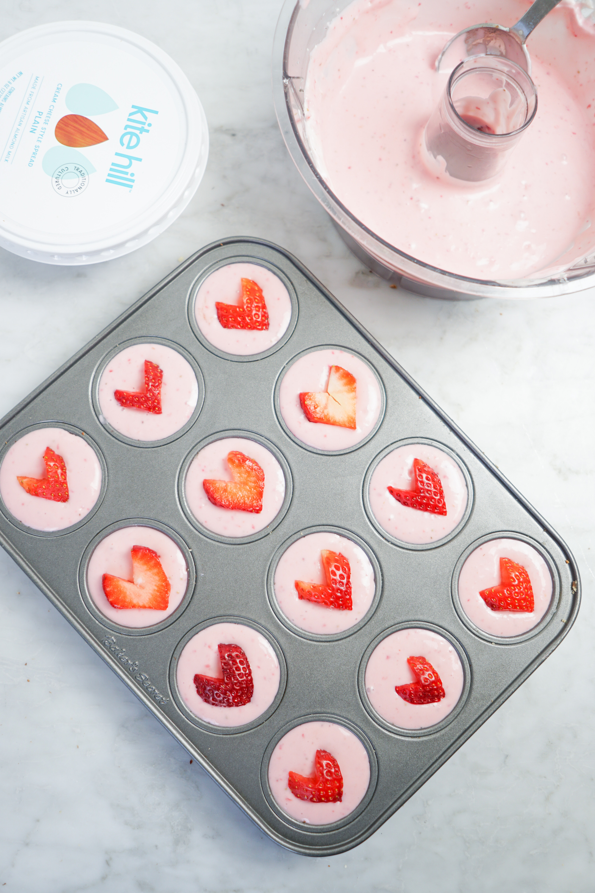 vegan strawberry cheesecake tarts
