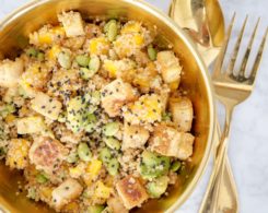vegan mango edamame quinoa salad