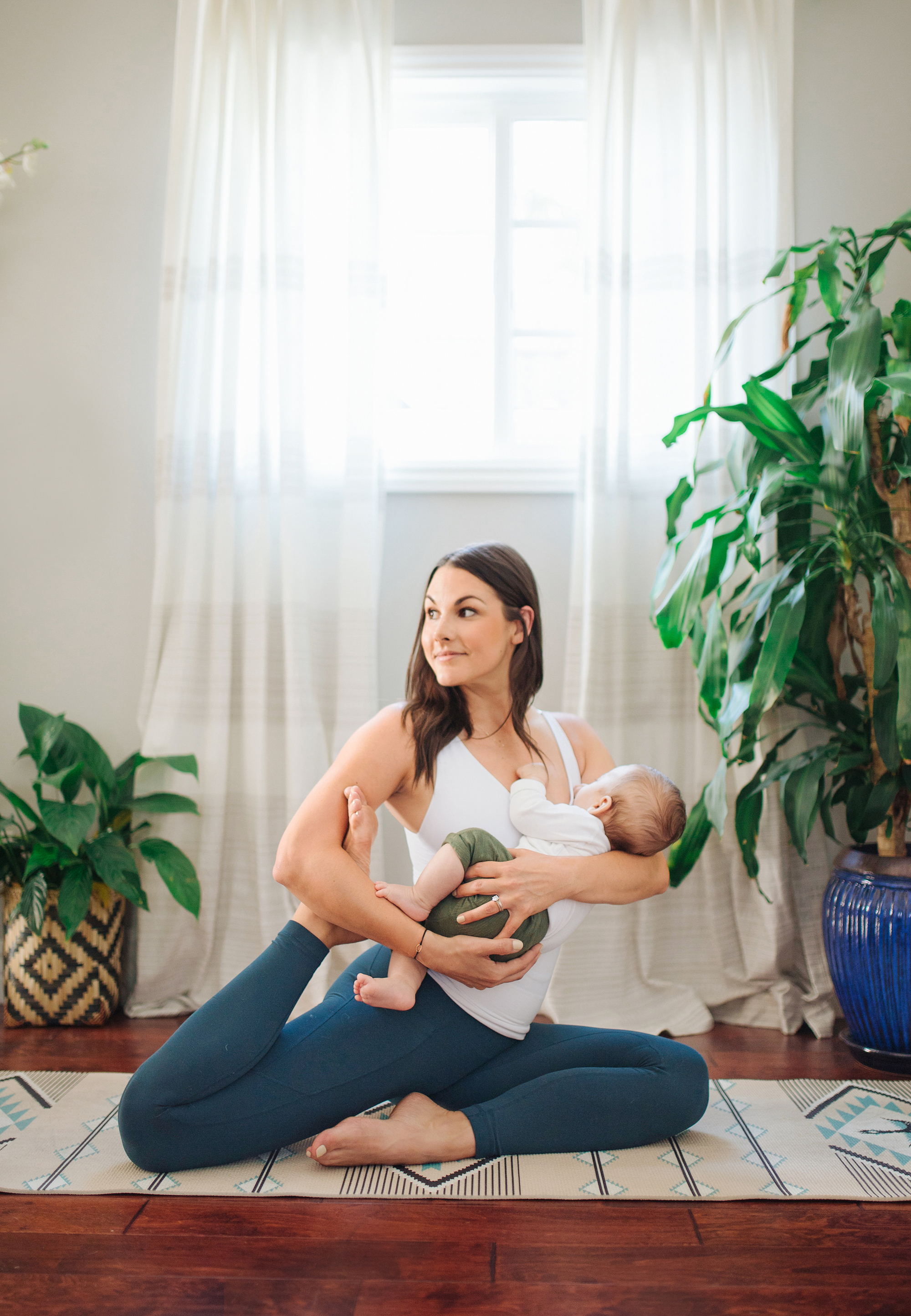 Mermaid Pose with Baby