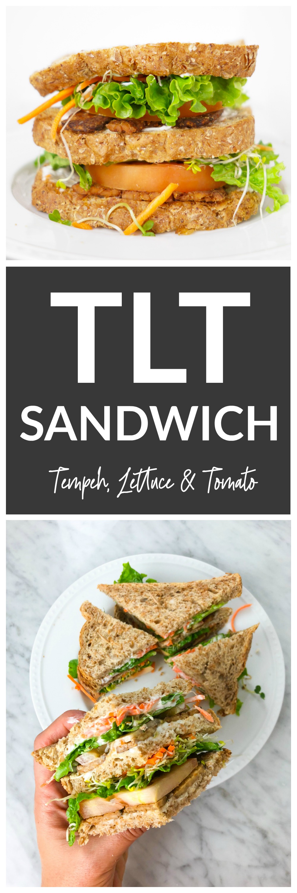 TLT Sandwich - tempeh, lettuce and tomato