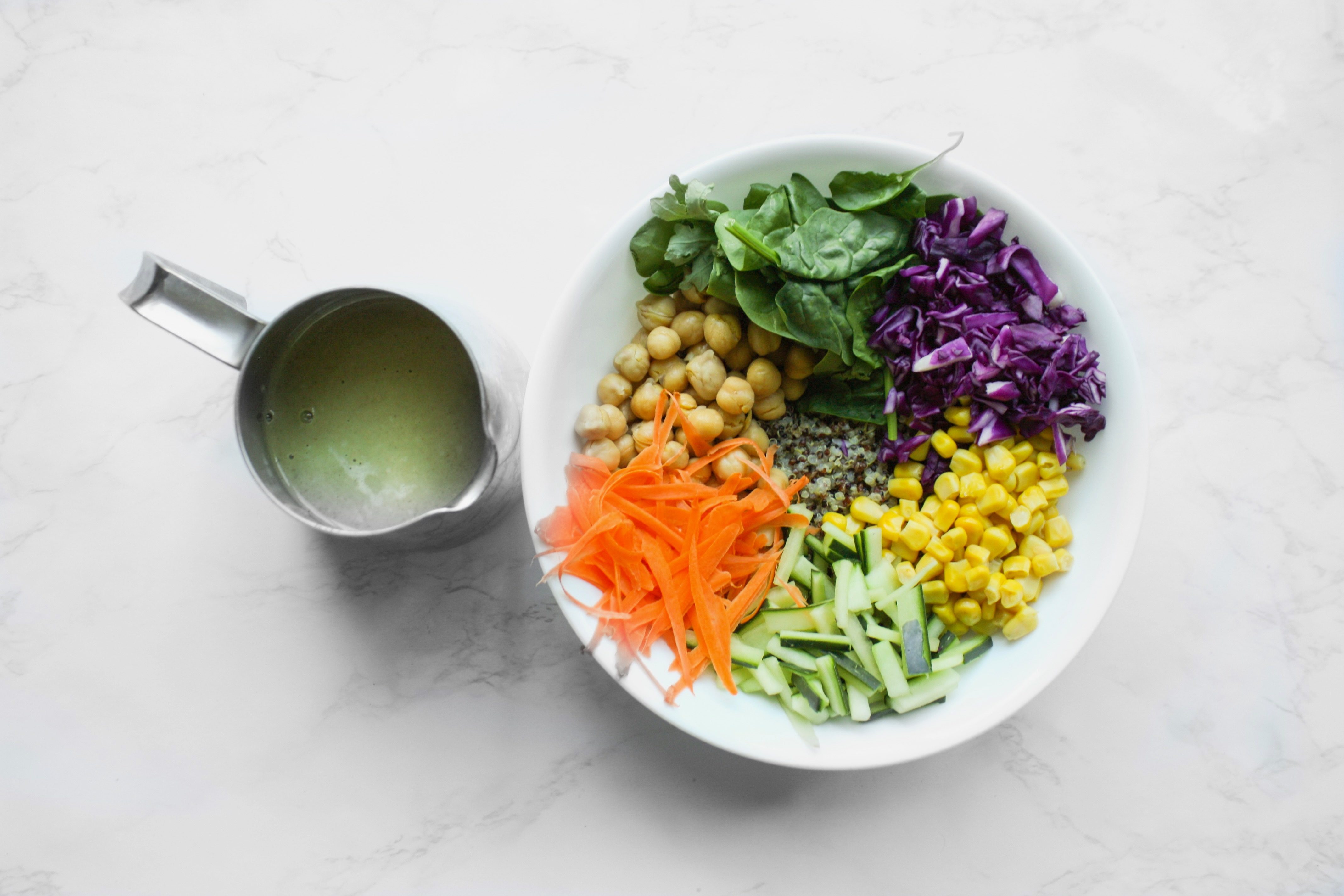 buddha bowl with sunflower seed dressing