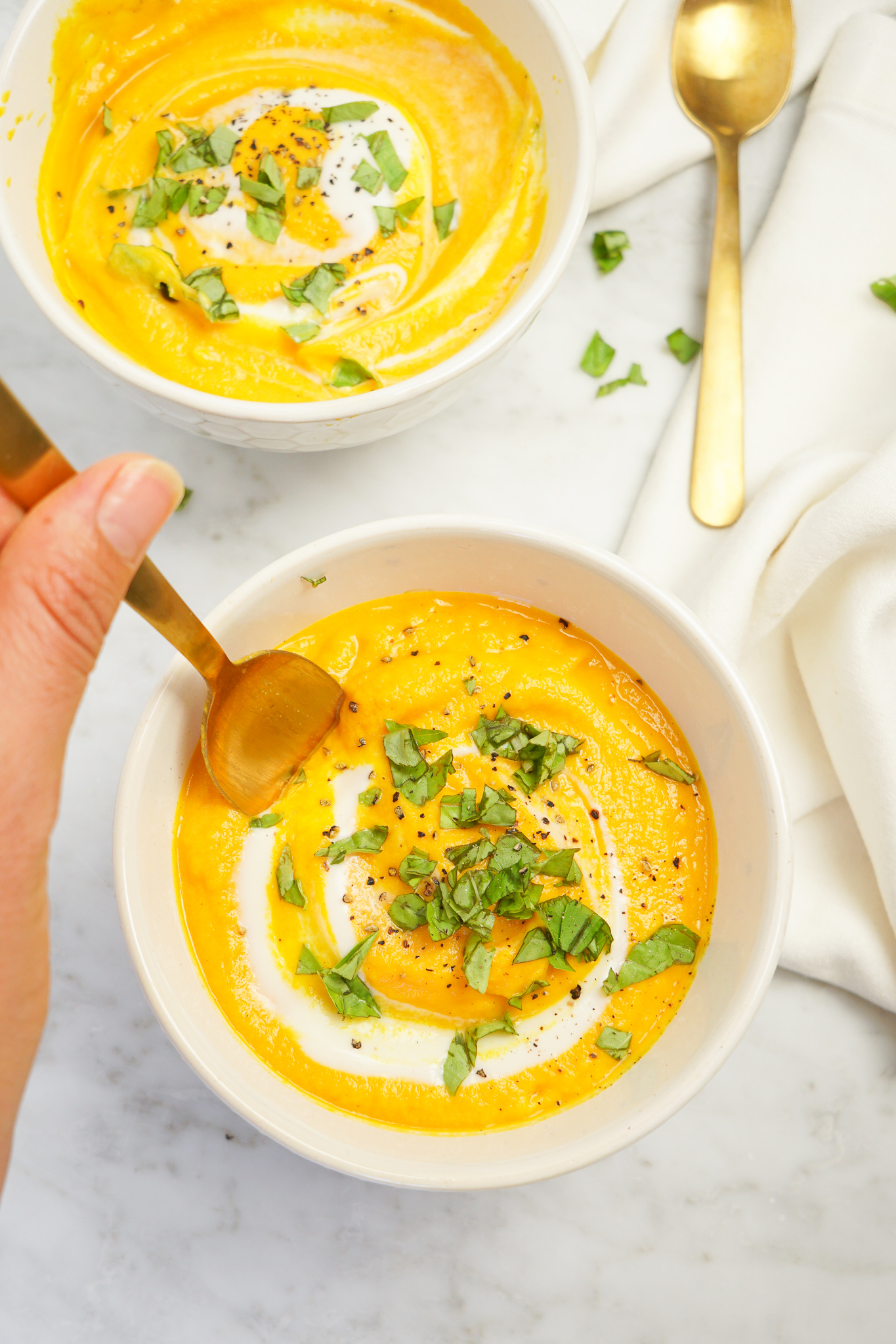 creamy carrot cauliflower soup