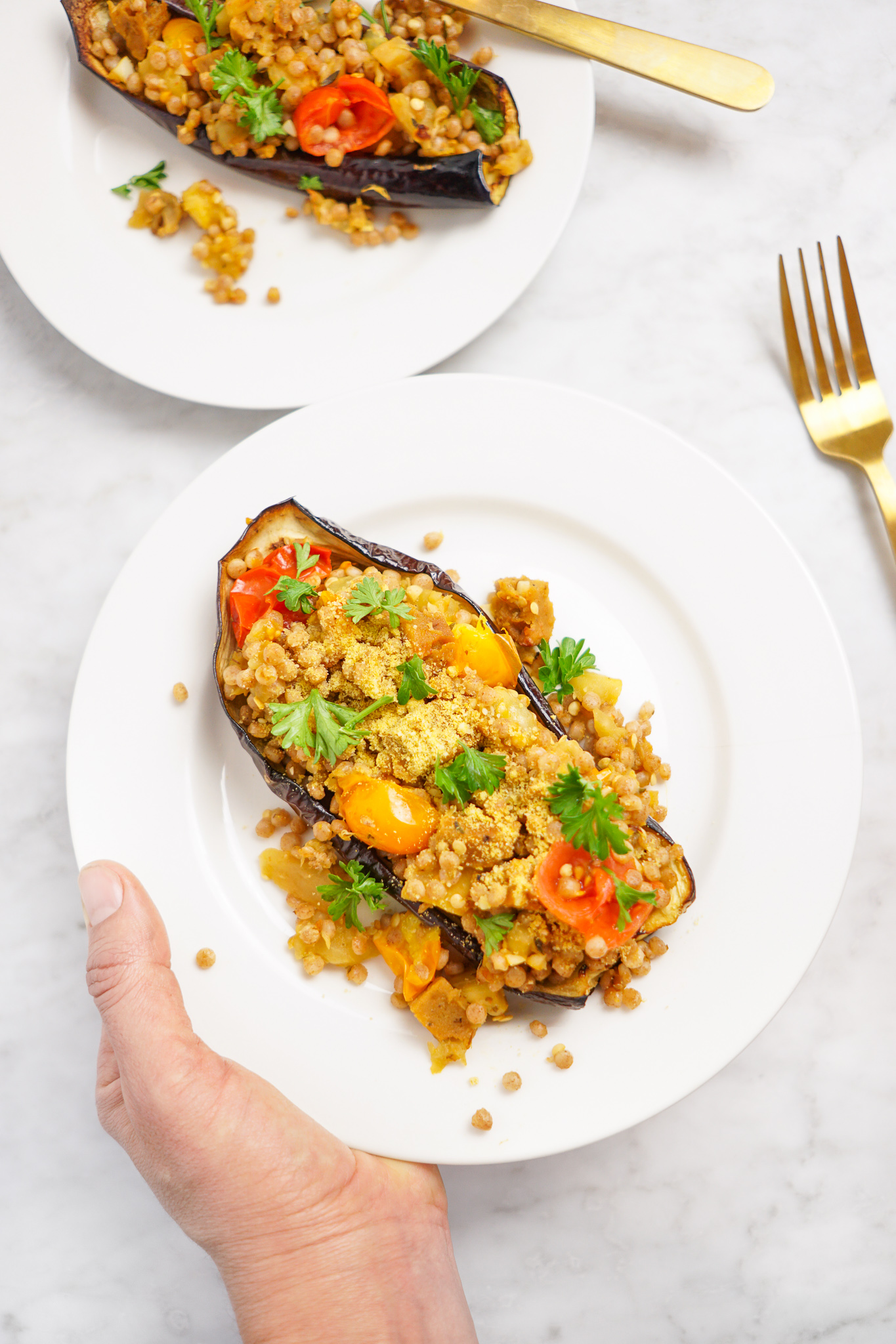 stuffed eggplant boat