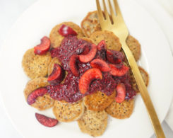 mini cherry pancakes