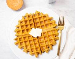 vegan gluten-free sweet potato waffles